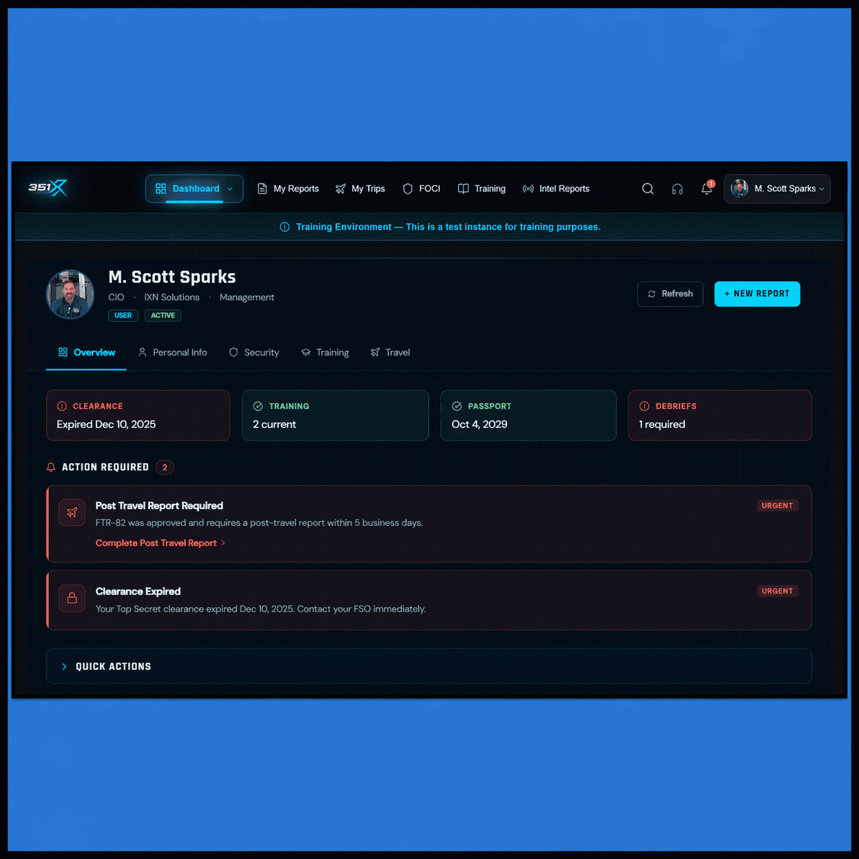 351X SEAD-3 SaaS User Dashboard