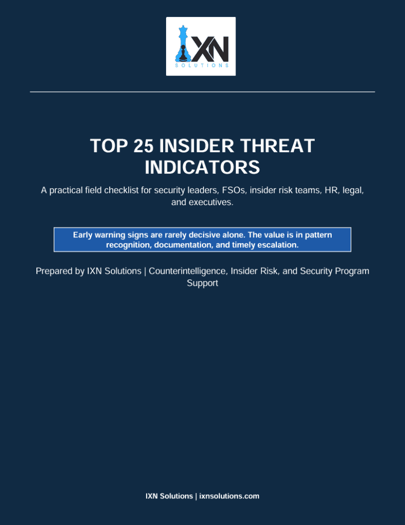 Top 25 Insider Threat Indicators Guide for FSOs, Security Teams, and Insider Threat Program Leaders